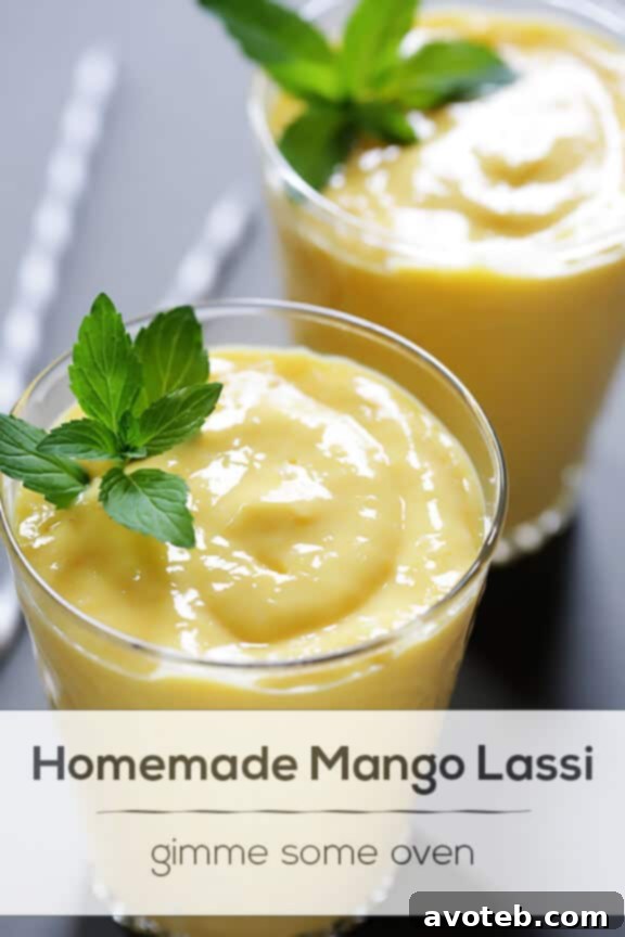 Refreshing Mango Lassi in a Glass with Fresh Mango Slices