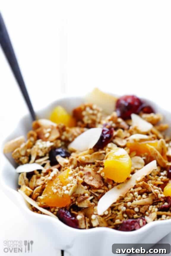 Bowl of Quinoa Granola with Yogurt and Berries