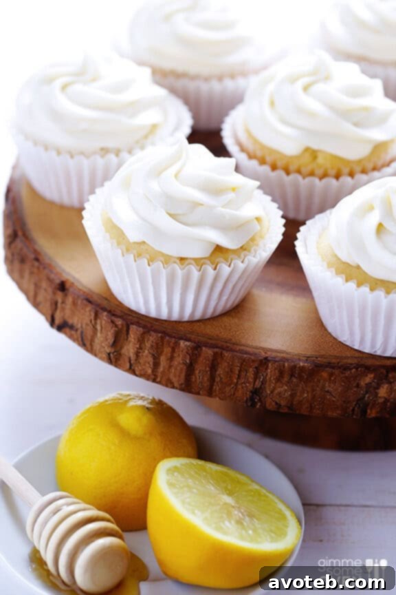 A tray of freshly baked Honey Lemon Cupcakes