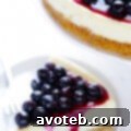 Lighter Blueberry Cheesecake Recipe Card Image