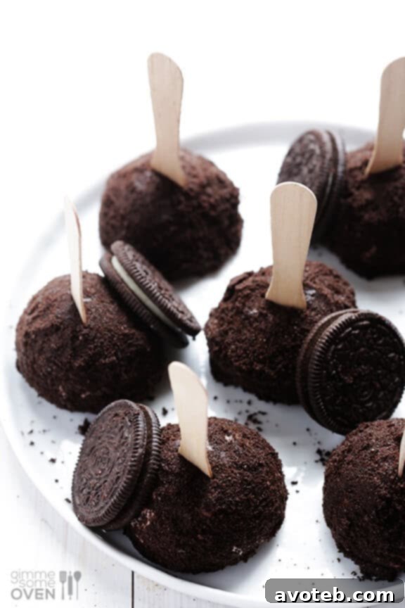 Array of Oreo Ice Cream Truffles on a tray