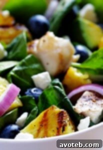 Grilled Pineapple, Chicken & Avocado Salad Recipe