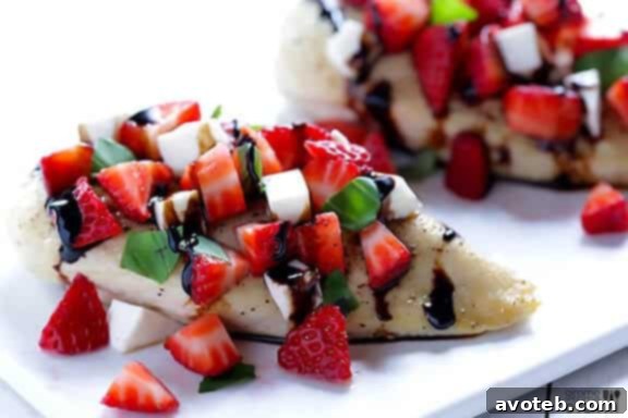 Strawberry Balsamic Glazed Chicken 2 Delicious Strawberry Balsamic Chicken with fresh caprese salsa