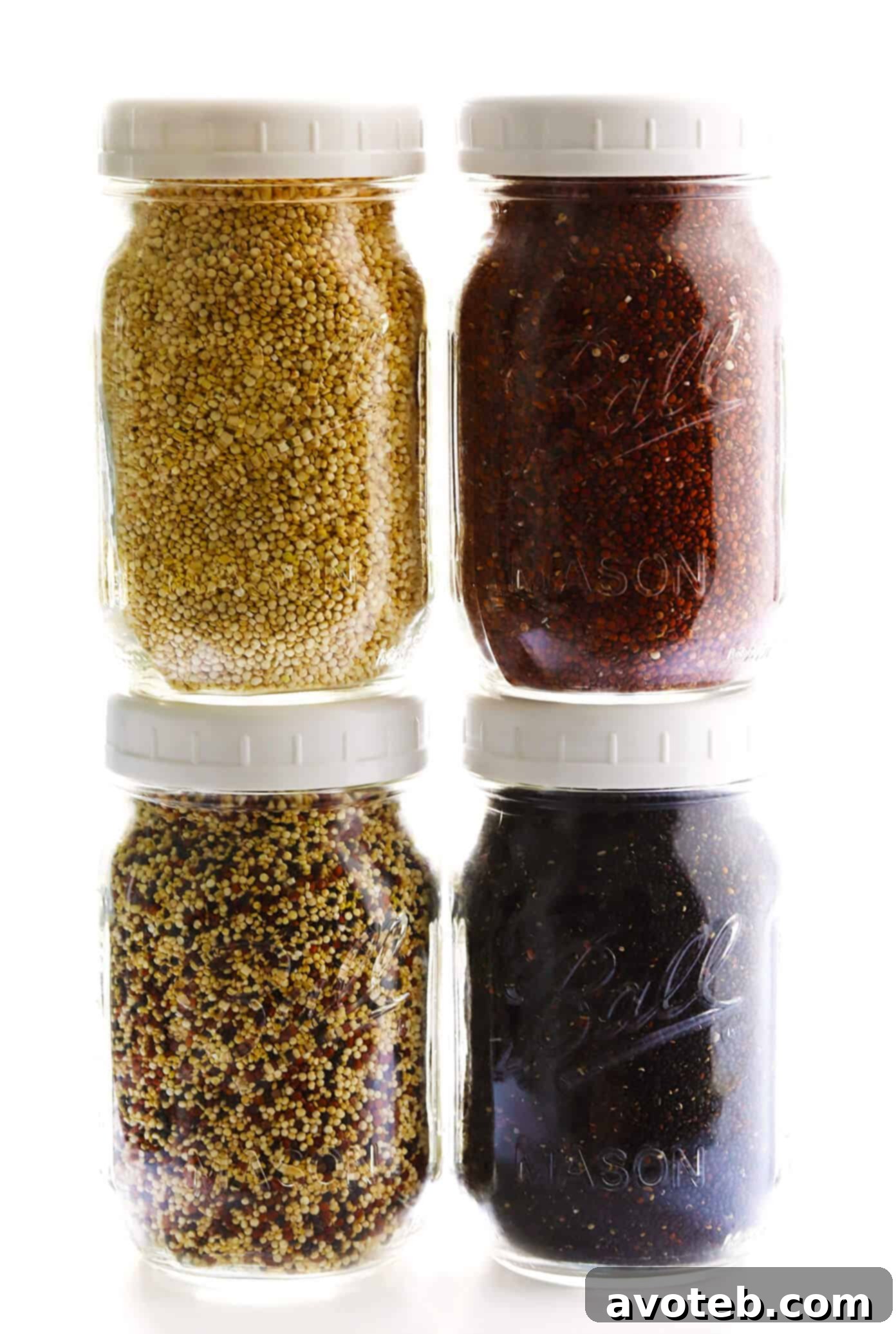 Learn how to cook quinoa PERFECTLY every time with this easy method! Plus tips for how to season and freeze quinoa, and a delicious collection of easy quinoa recipes. | gimmesomeoven.com #quinoa #healthy #glutenfree #howto #grains #mealprep #dinner #freezermeals Different Colors Of Quinoa -- White (Pearl), Red, Black and Tri-Color Quinoa