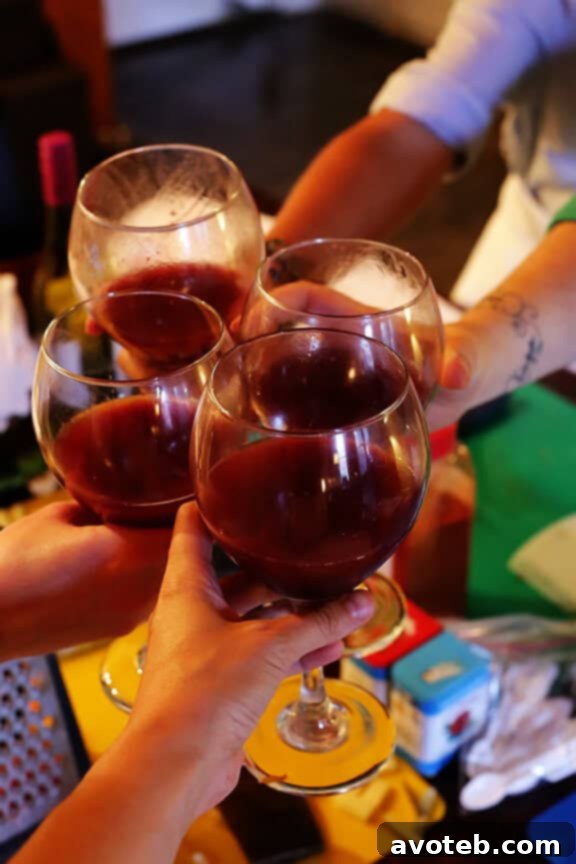 Chef Jim preparing a refreshing fruit sangria for the tapas class