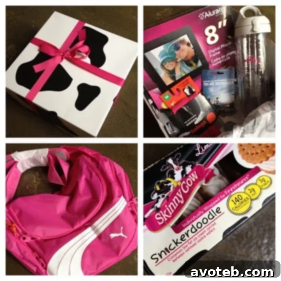 Skinny Cow's #WoCave mission box featuring pink workout gear and new snickerdoodle ice cream sandwiches