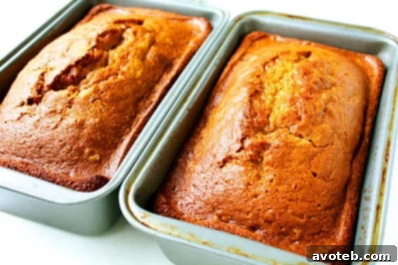 Warm pumpkin bread cooling on a wire rack