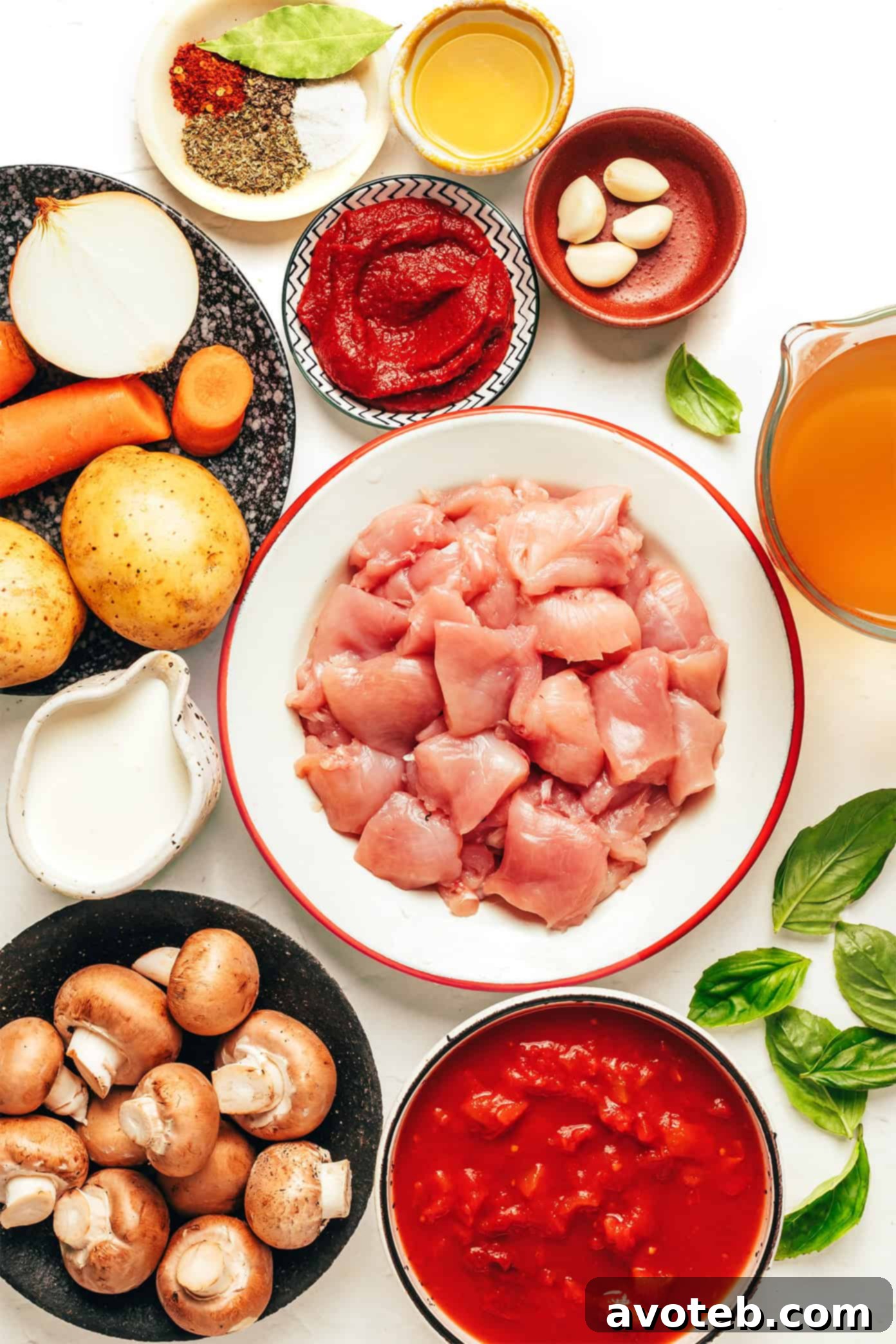 tomato basil chicken stew ingredients