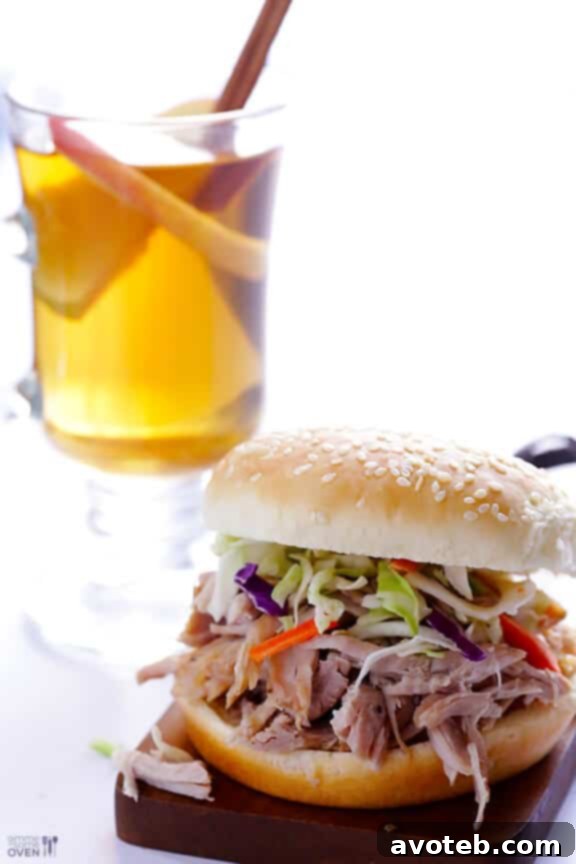 Slow Cooker Apple Cider Pulled Pork | gimmesomeoven.com