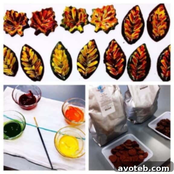 Bloggers painting chocolate molds with colored cocoa butter