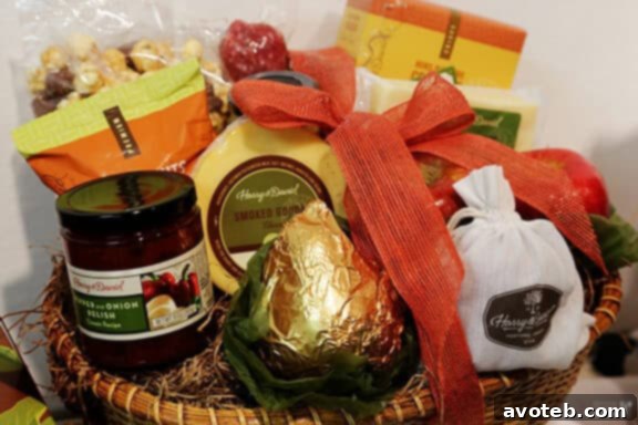 Harry & David meeting room filled with diverse gift baskets