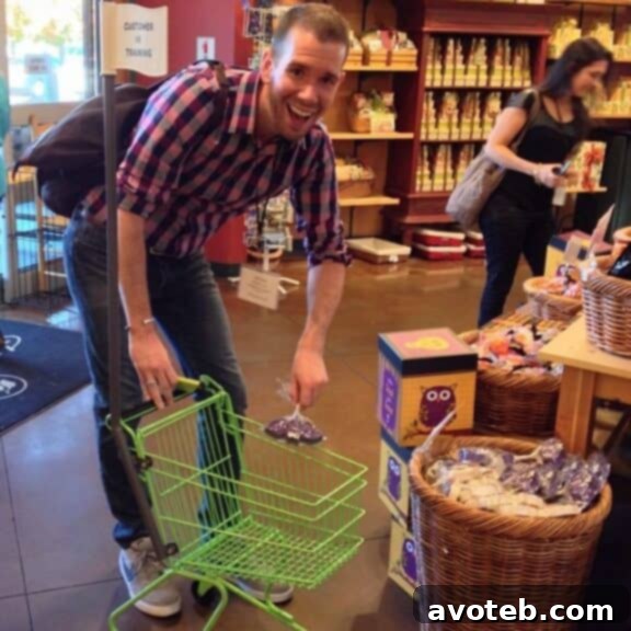Shopping for Harry & David goodies at Country Village store