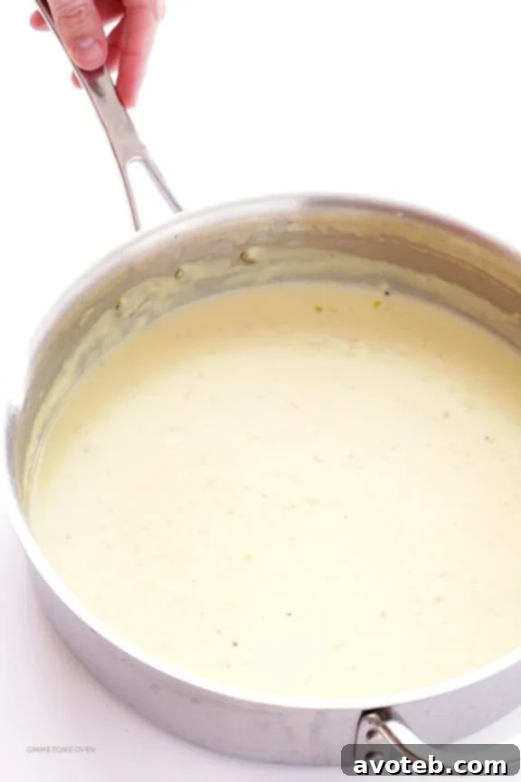 Creamy Skinny Fettuccine Alfredo with herbs