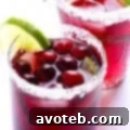 Easy Cranberry Margaritas recipe card image.