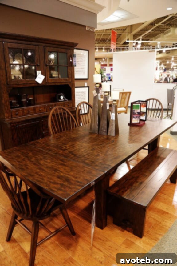 A contemporary dining table set for 10, ready for entertaining in the newly renovated kitchen area.
