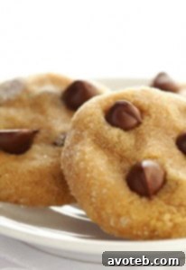Delicious 4-Ingredient Peanut Butter Chocolate Chip Cookies on a plate