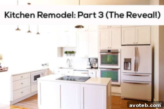 Kitchen Renovation Part Three The Grand Reveal 2 Stunning white kitchen remodel featuring pristine white cabinets and modern appliances