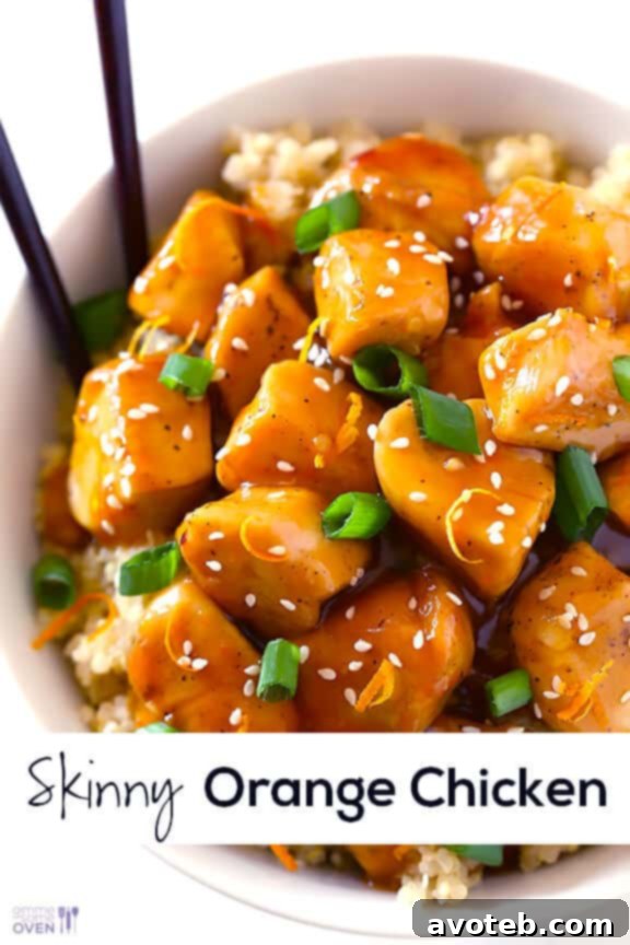 Skinny Orange Chicken Recipe | gimmesomeoven.com #newyears #chicken #recipe Overhead shot of the Skinny Orange Chicken recipe ingredients arranged attractively.