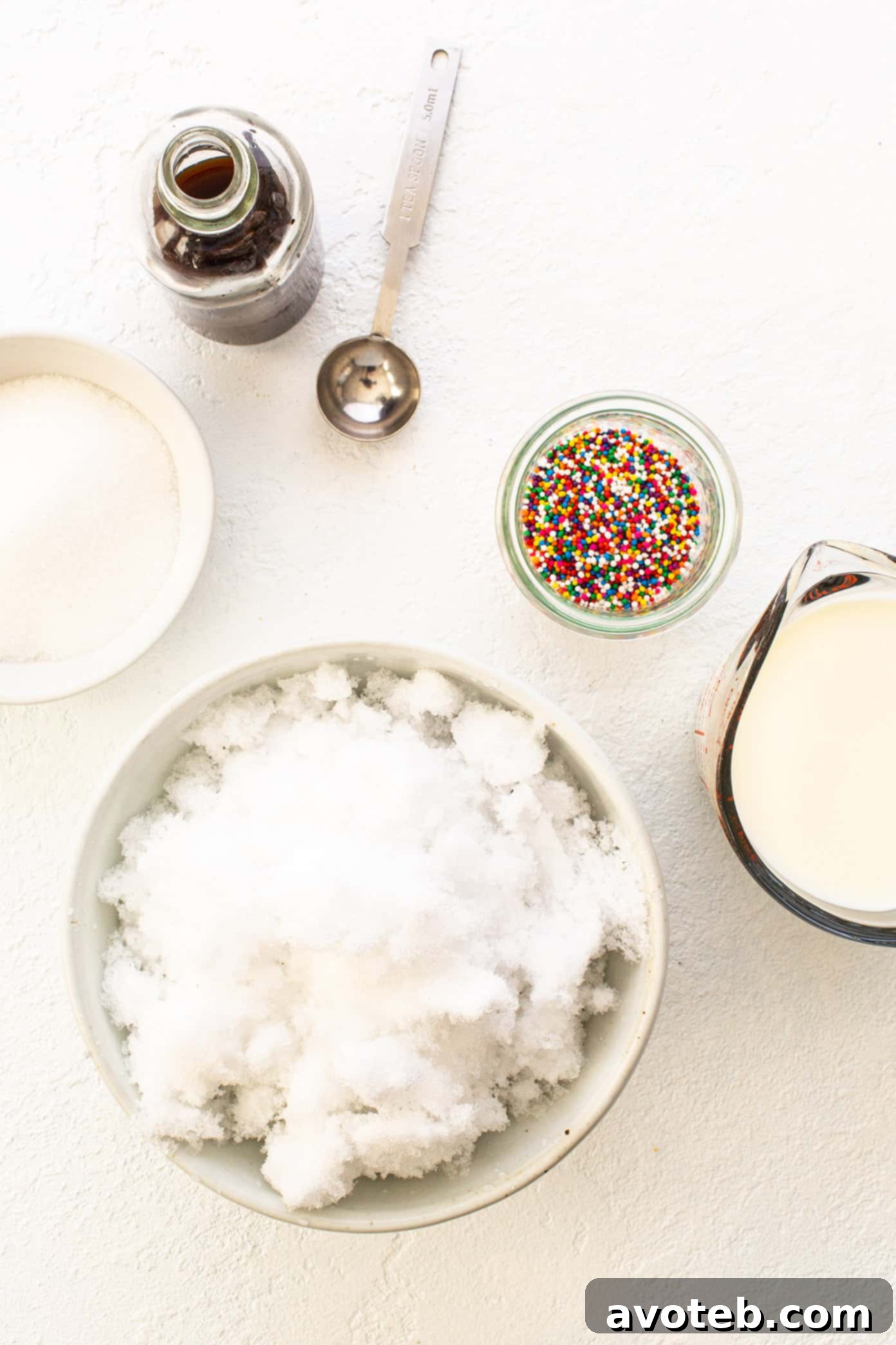 Snow Ice Cream Ingredients Ready to Mix