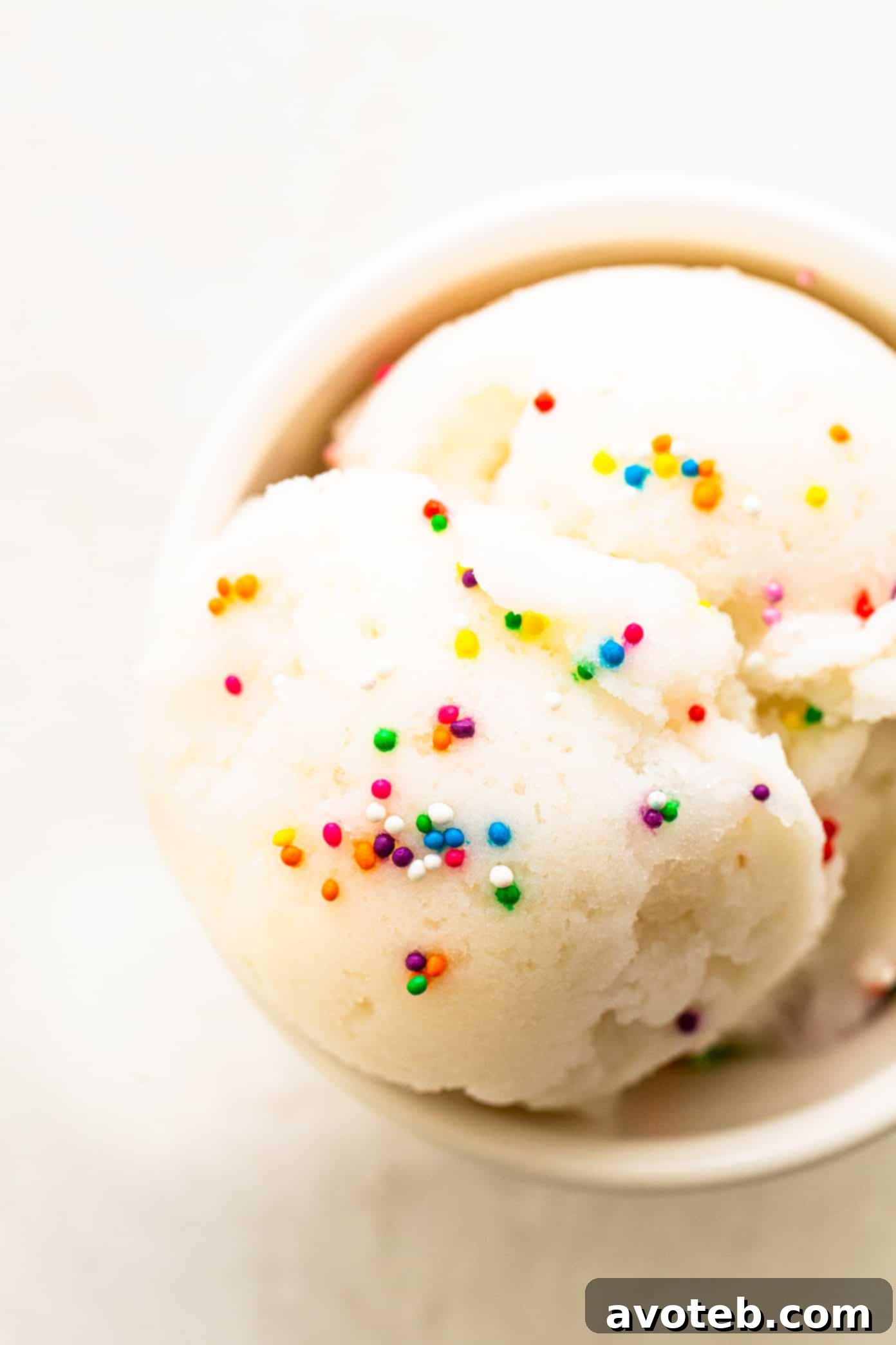 Scoop of Fluffy Snow Ice Cream in a Bowl