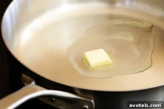 Sautéing Aromatics in Minimal Butter for Healthy Shrimp Scampi