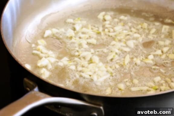 Fragrant Garlic and Shallots Sizzling for Scampi Base
