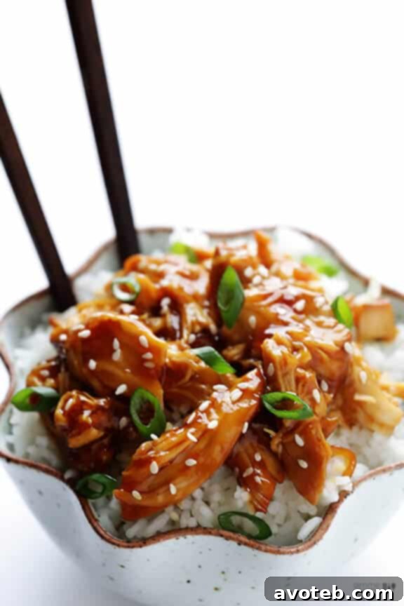 Slow Cooker Teriyaki Chicken, Ready to Serve | gimmesomeoven.com