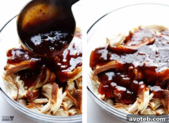 Shredded Teriyaki Chicken and Thickening Sauce | gimmesomeoven.com
