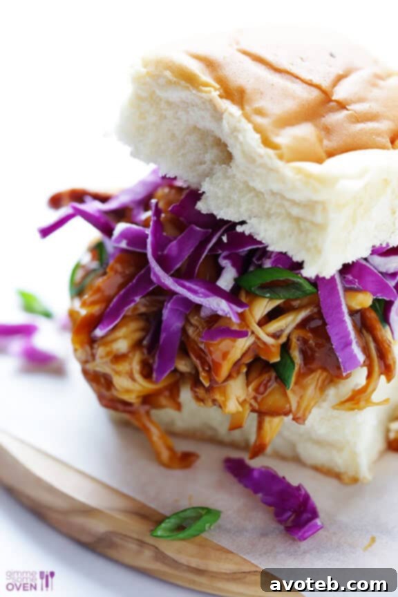 Serving Slow Cooker Teriyaki Chicken as Sliders | gimmesomeoven.com