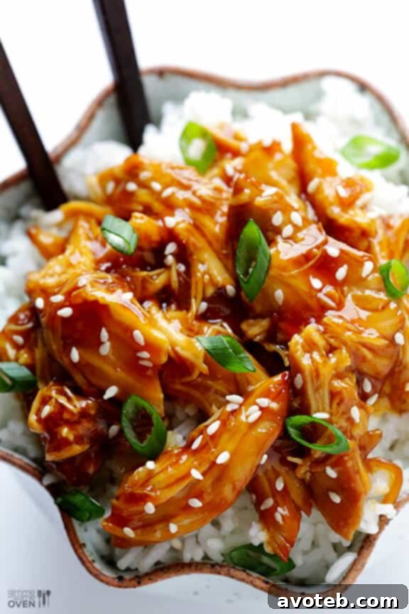 Classic Slow Cooker Teriyaki Chicken served over rice | gimmesomeoven.com