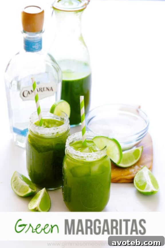 Perfect Green Margaritas Ready to Serve