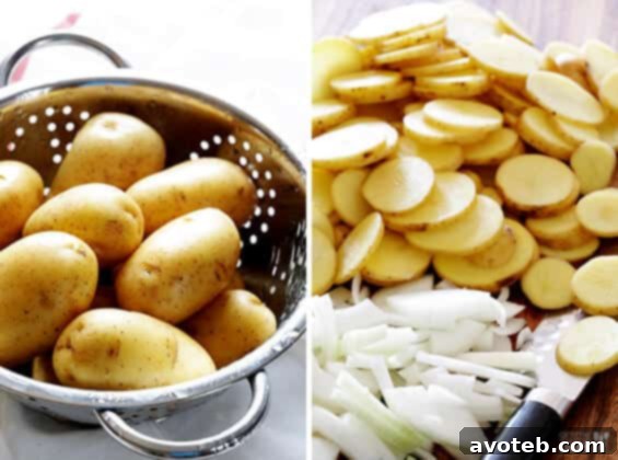 Ingredients for Lemon Chicken Potato Casserole: sliced potatoes, onions, garlic, lemons