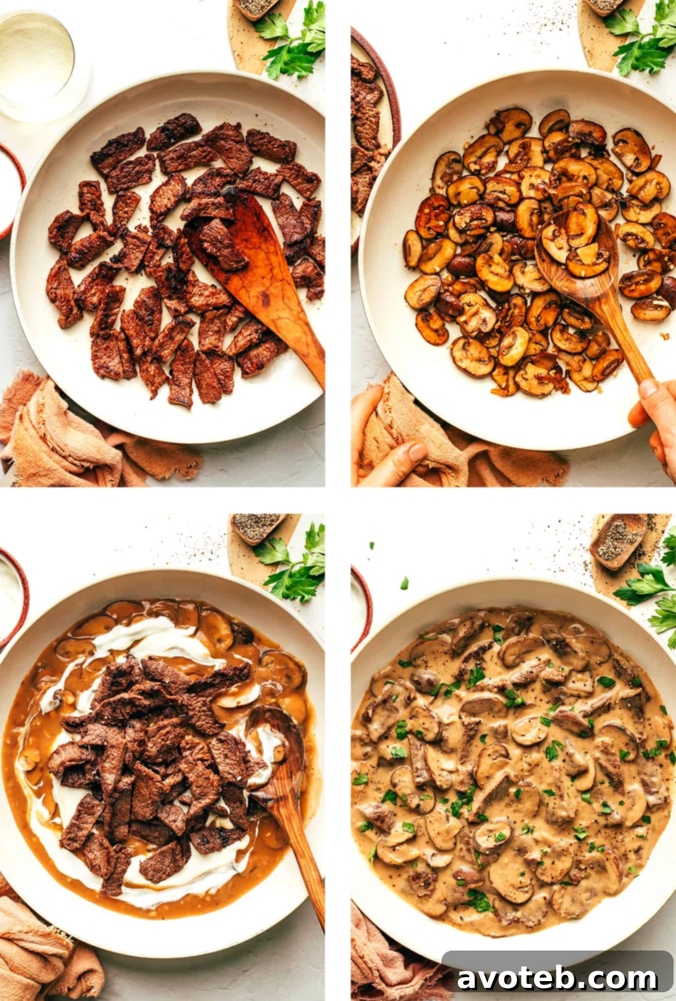Step-by-Step Visual Guide to Making Beef Stroganoff