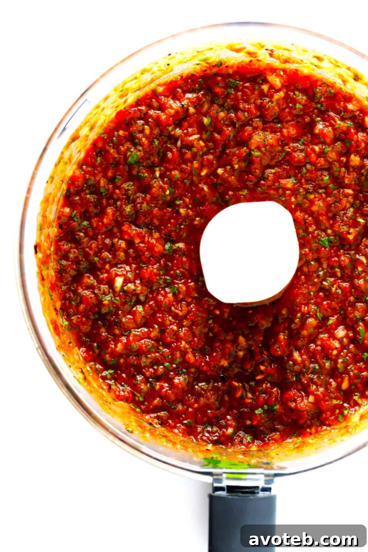 Blended homemade salsa