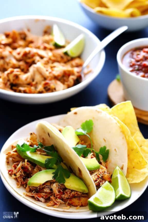 Shredded Slow Cooker Salsa Chicken
