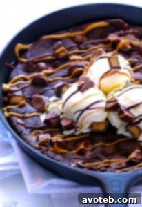 Chocolate Peanut Butter Skillet Cookie