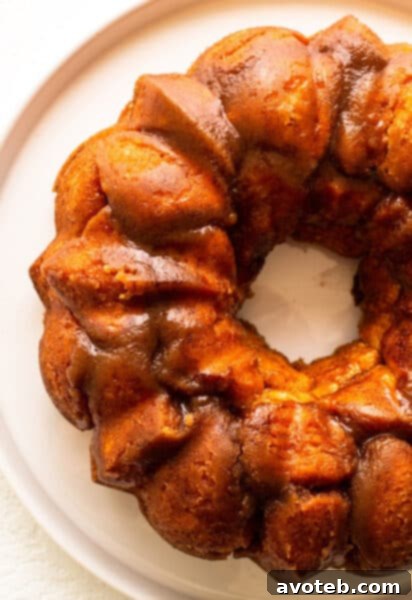 Freshly baked monkey bread with a golden-brown crust