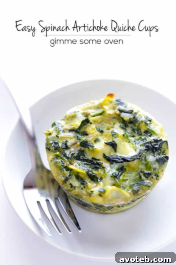 Homemade Spinach Artichoke Quiche Cups - Ready to Eat
