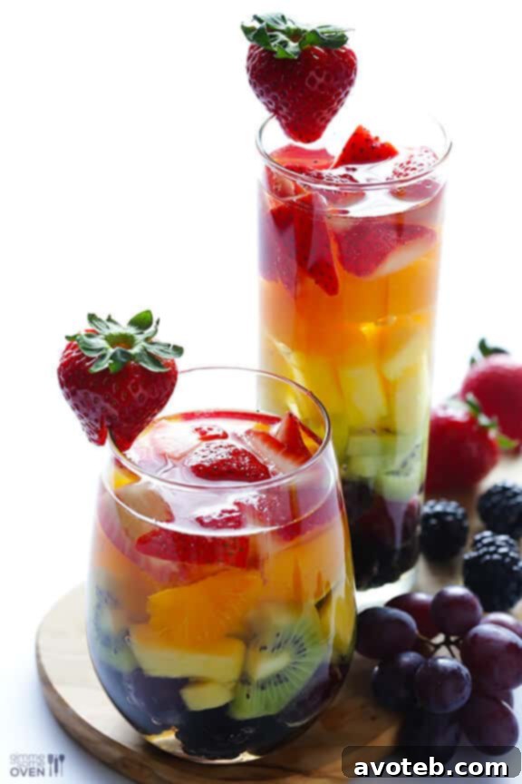 Another perspective of Rainbow Sangria glasses, emphasizing variety.