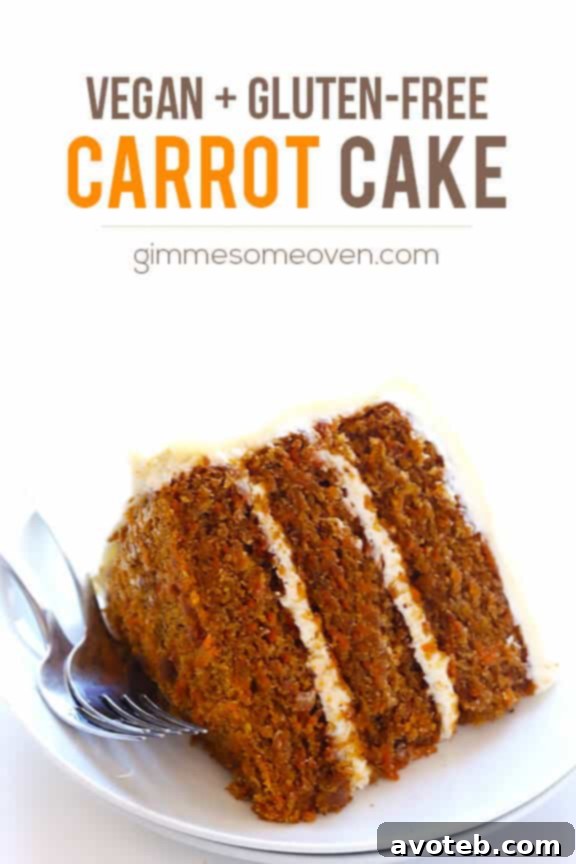 A beautifully presented whole Vegan Gluten-Free Carrot Cake, ready to be sliced and served.