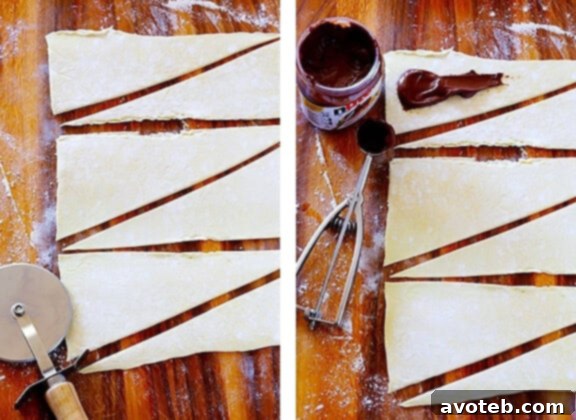 Step-by-step: Rolling out puff pastry for Nutella Croissants