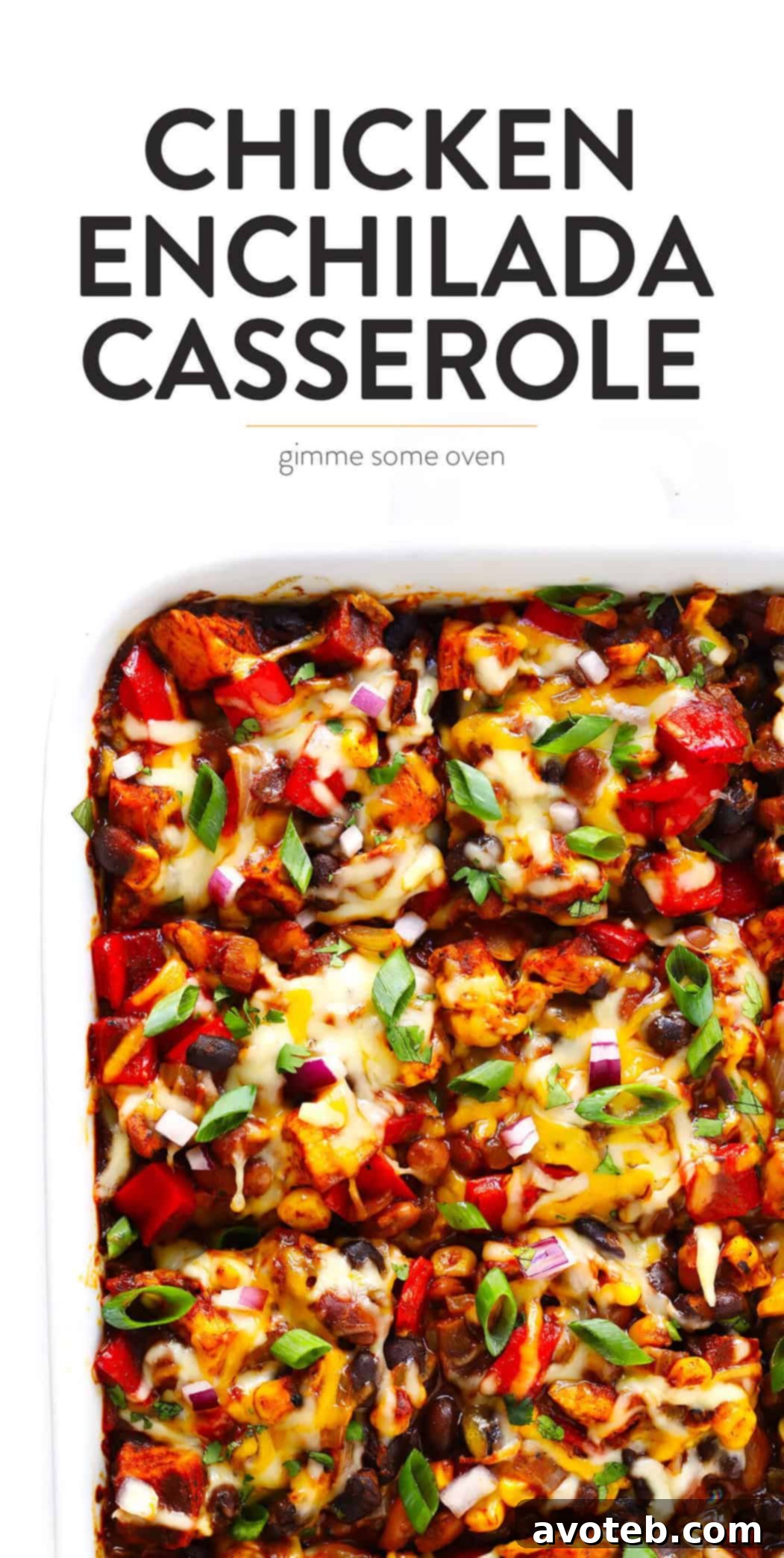 Easy Chicken Enchilada Casserole: Ready to be served with your favorite toppings