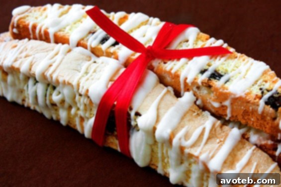 Elegant Cherry, Almond & White Chocolate Biscotti, perfect with coffee or tea