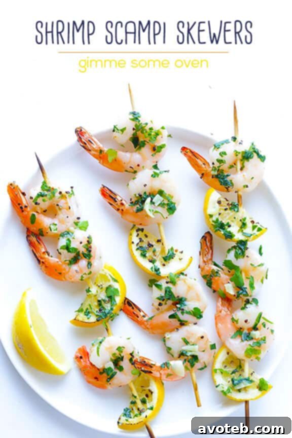 Delicious Grilled Shrimp Scampi Skewers Ready to Serve
