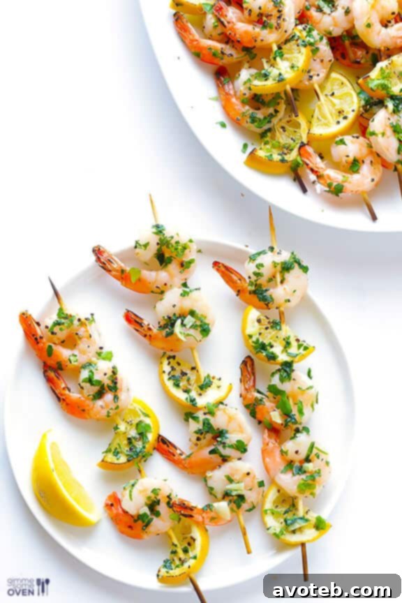 Easy Shrimp Scampi Skewers on the Grill