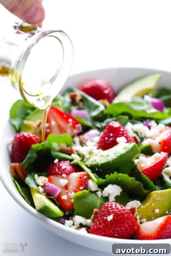 Strawberry Kale Salad: A Refreshing Summer Delight A close-up shot of the fresh Strawberry Kale Salad, showcasing its colorful ingredients and healthy appeal.