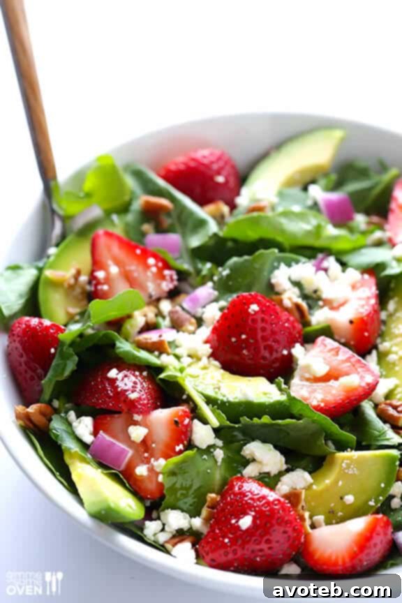 The Best Strawberry Kale Salad Final plated Strawberry Kale Salad, ready to be enjoyed as a healthy and flavorful meal.