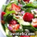 Strawberry Kale Salad recipe card image.