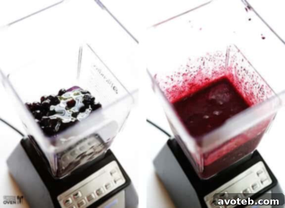 Frozen blueberries, providing the natural blue (or slightly purple) hue for the patriotic margarita layers.