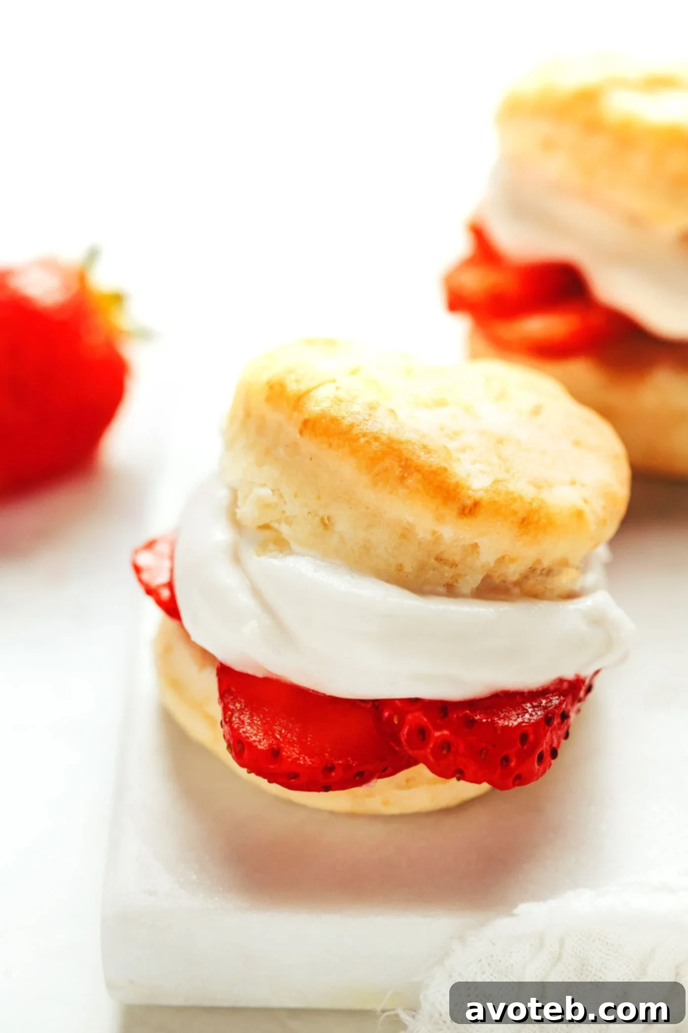 Biscuits baking for the strawberry shortcake recipe
